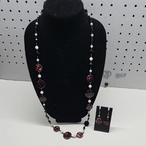 Leopard Print  Necklace with Matching Earring